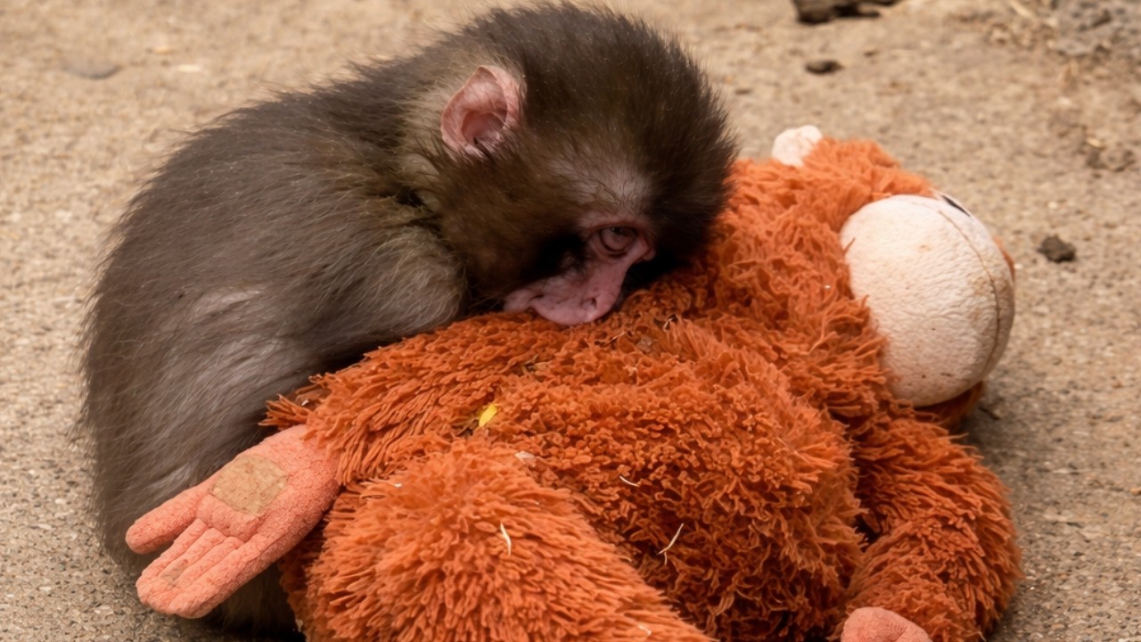 “Punch the Baby Monkey Falls Asleep Nursing on a Plush Toy, Thinking It’s His Mom”