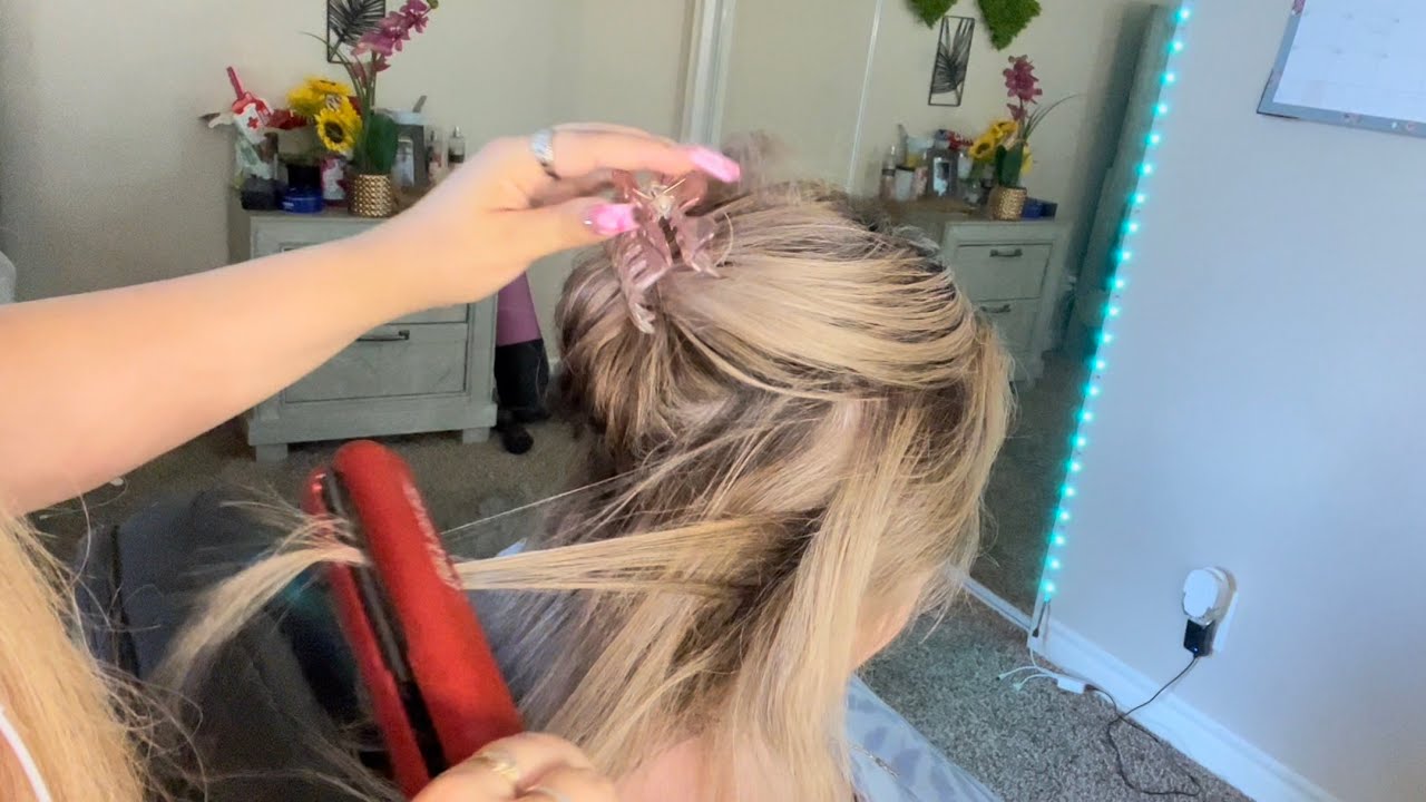 ASMR Hair Straightening (Hair play, Brushing sounds) ✨