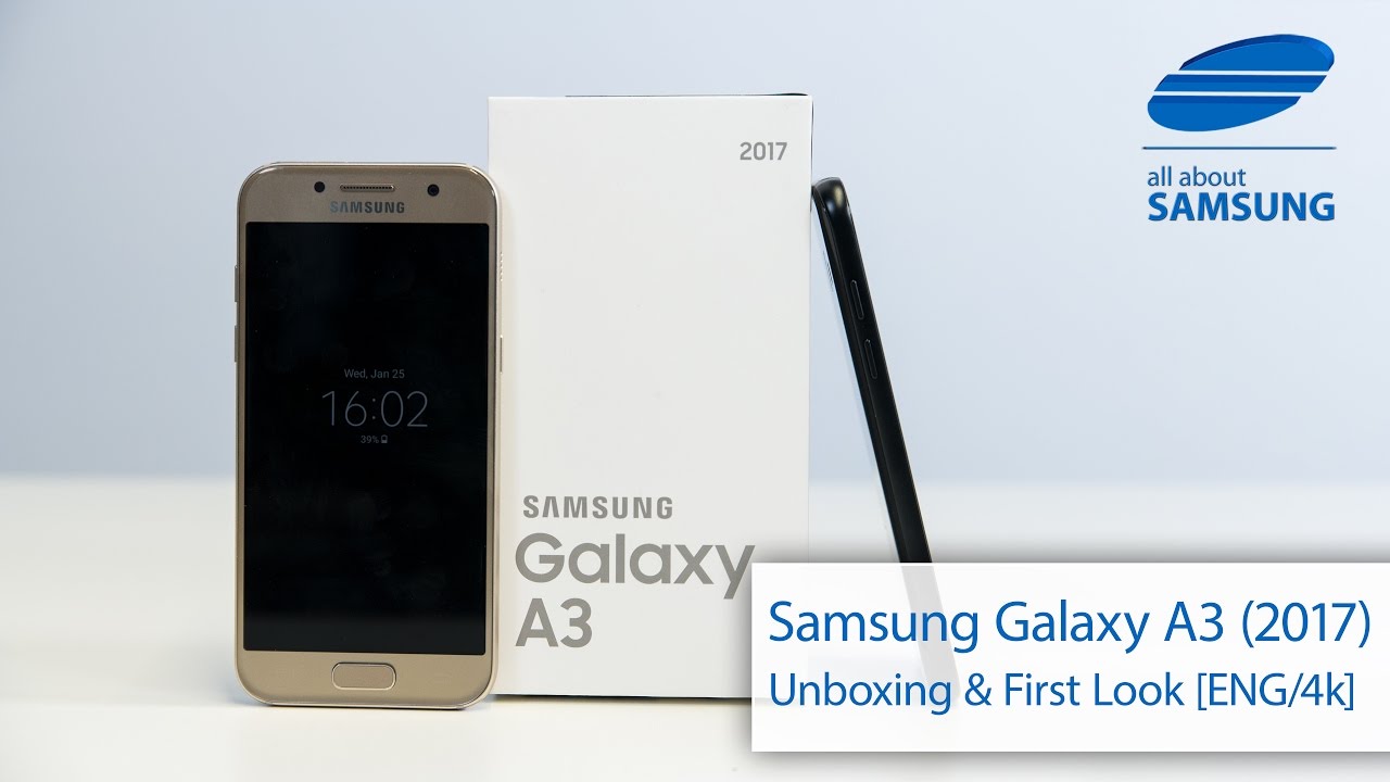Samsung Galaxy A3 2017 unboxing english 4k