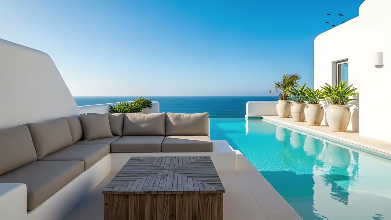 Sunny Seaside Jazz 🌊 Bright Bossa Nova & Luxury Pool Ambience for Positivity