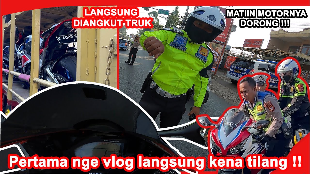 Moge CBR 1000 RR kena razia POLISI di Lembang, langsung diangkut ke TRUK