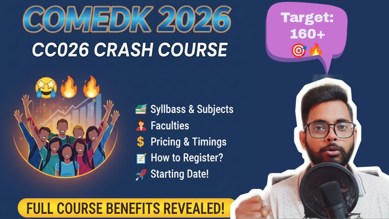 Crash Course 'CC026'|COMEDK 2026|Complete syllabus|Notes| PYQ's|How to register? [Ash Academy JEE]