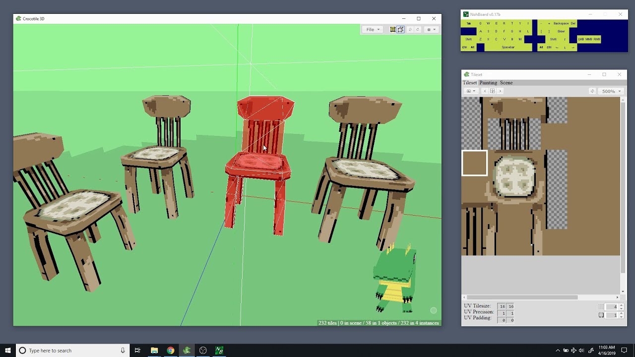 Modeling and texturing a lowpoly chair with Crocotile 3D