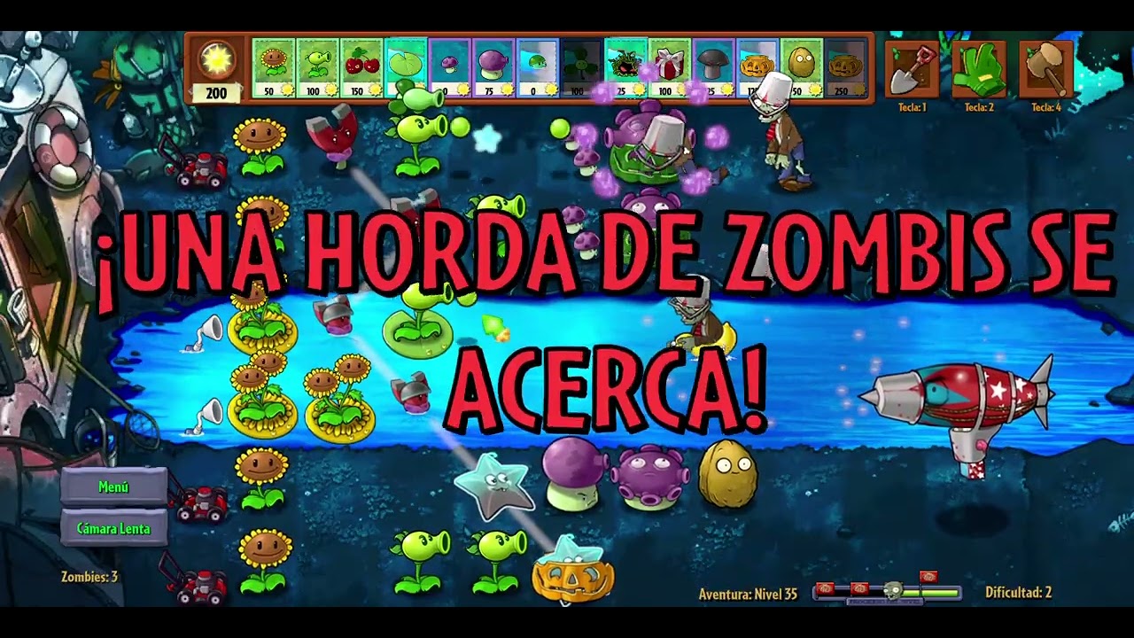 PlantsVsZombiesRH 2026: PISCINA NOCHE NIVEL 4-7.