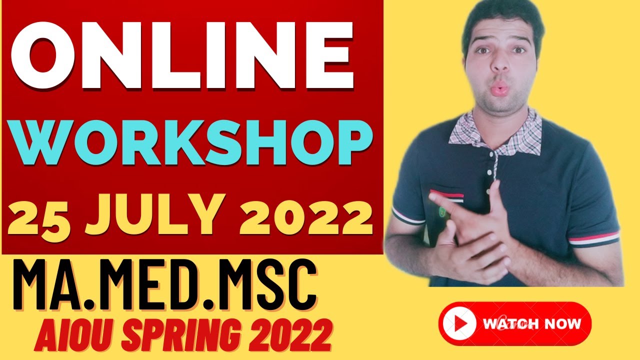 Online Workshop MA program Aiou Spring 2022 | Aiou Big News| Online workshop Username and password