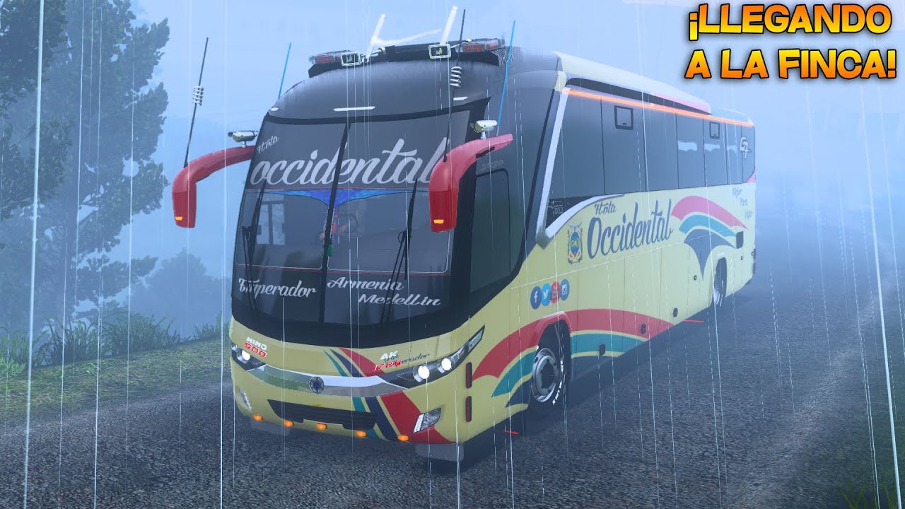 ¡FUERTE LLUVIA LLEGANDO A UNA FINCA! | Bus LLENO DE PASAJEROS | Euro Truck Simulator