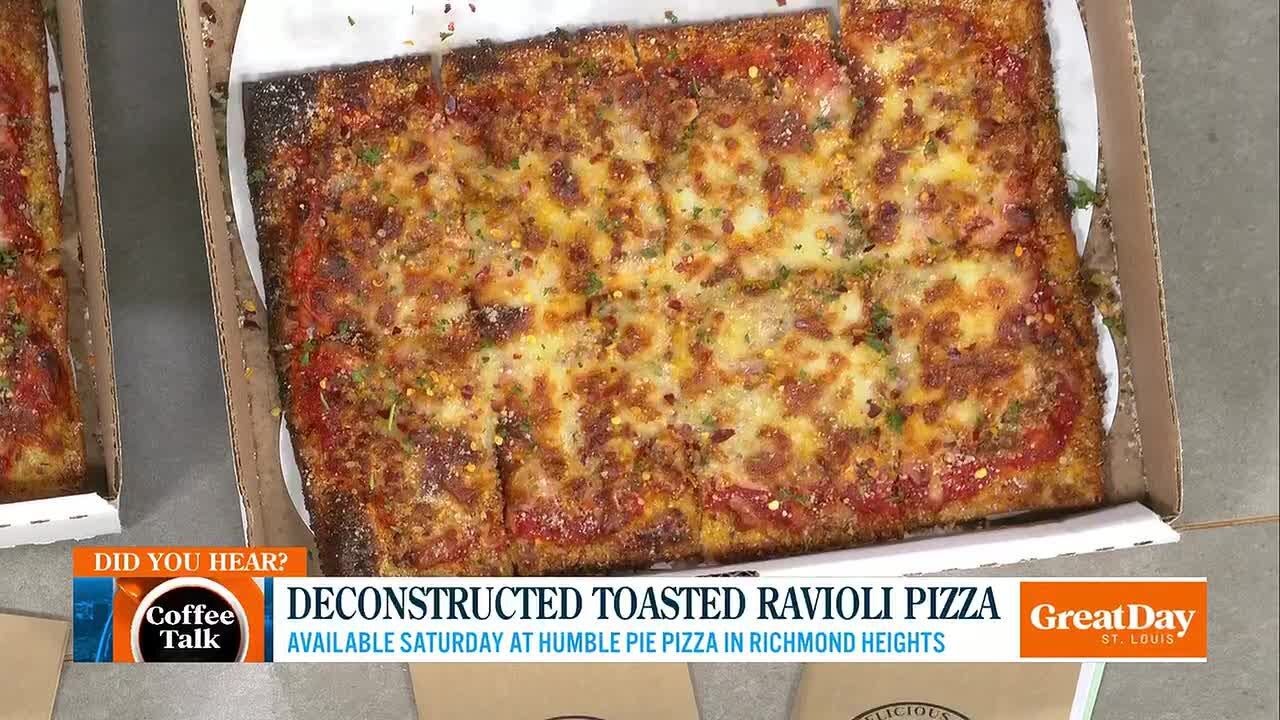 Coffee Talk: Deconstructed Toasted Ravioli Pizza