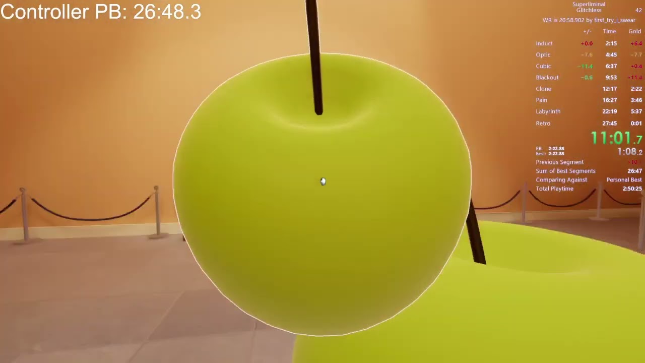 Superliminal any% Glitchless in 26:33.3