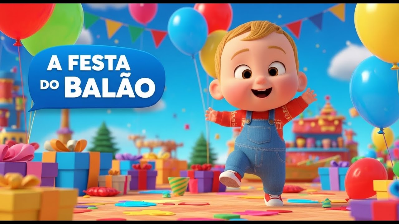 A Festa do Balão – Música Infantil Animada com Crianças, Animais e Trem Colorido