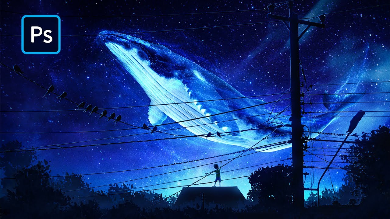 Creating an anime night artwork in Photoshop - Photo manipulation