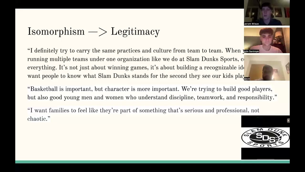 SlamDunkSports Institutional Theory
