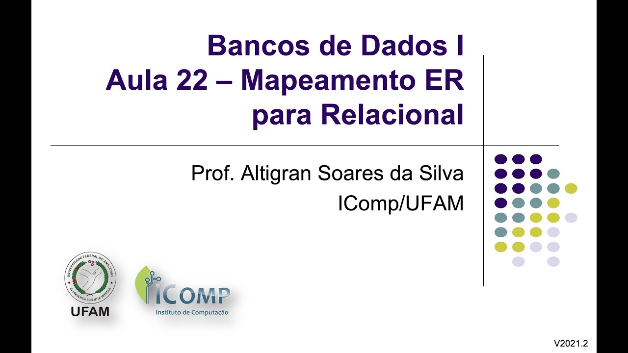 Bancos de Dados 1 - Aula 22 - Mapeamento ER-Relacional