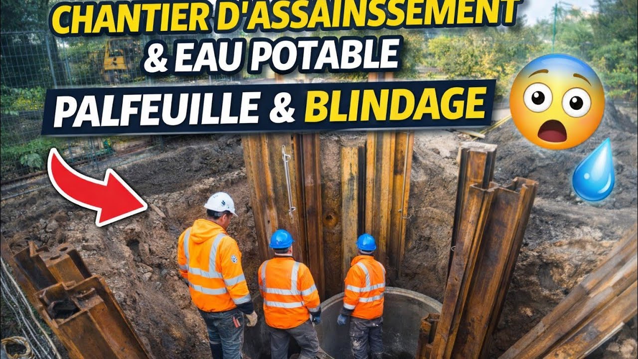 Pose d'assainissement et eau potable Partie 1 en time lapse