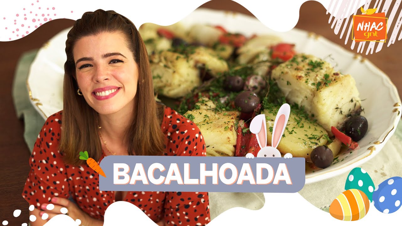 BACALHOADA: aprenda a fazer bacalhau com batatas, azeitonas e alho | Ju Ferraz no Nhac