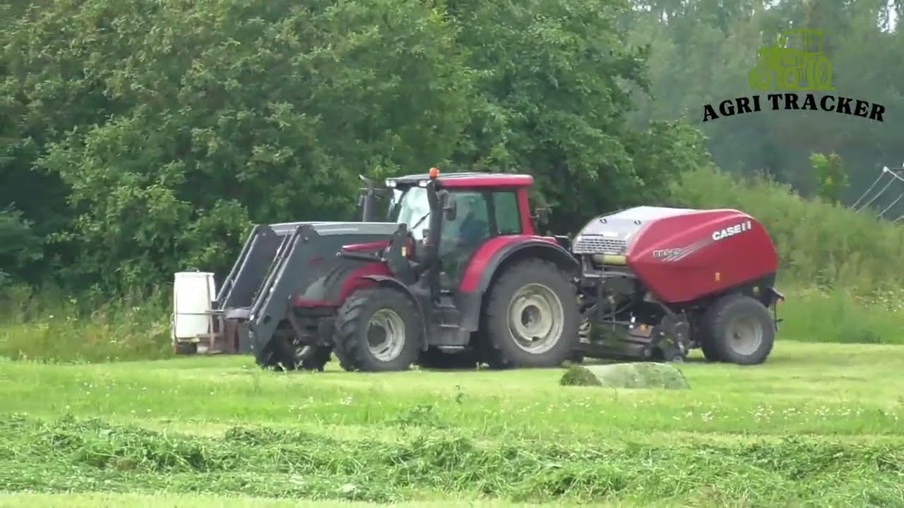 Baling Silage | Red Baler & Green Wrapper