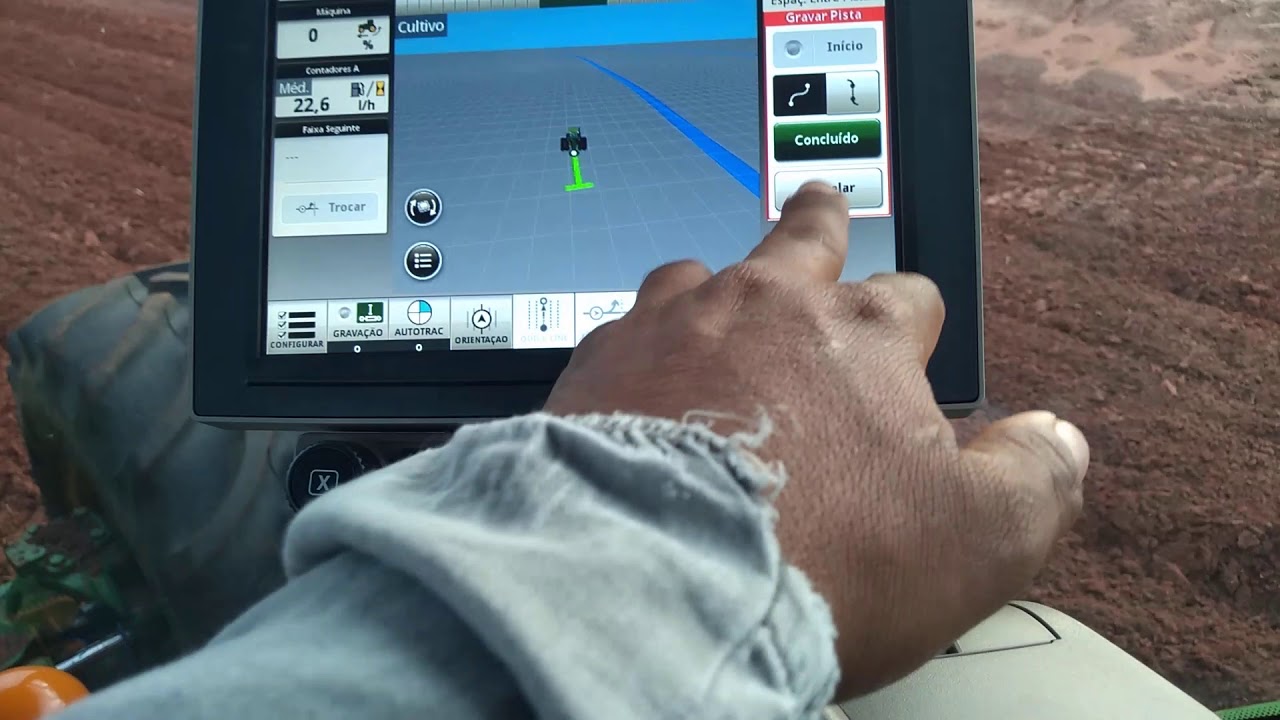 Como gera linha AB no monitor gs4 do trator  john deere 8r 295 cavalo de portencia