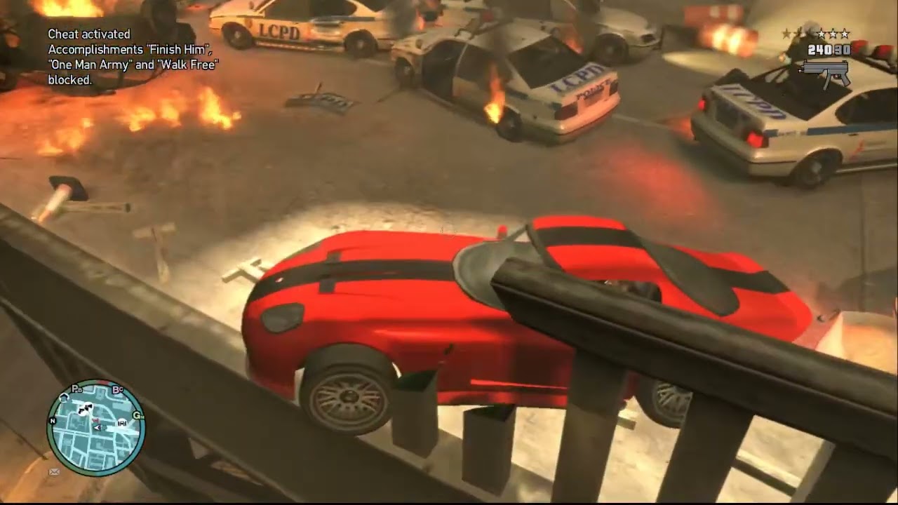 Police Cars Fall & Explode on the Sky Bridge | Niko vs Cops – GTA IV