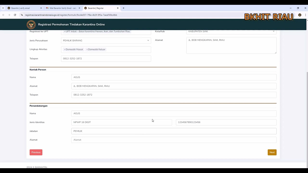 CARA DAPATKAN AKUN ATAU REGISTRASI PERMOHONAN TINDAKAN KARANTINA ONLINE