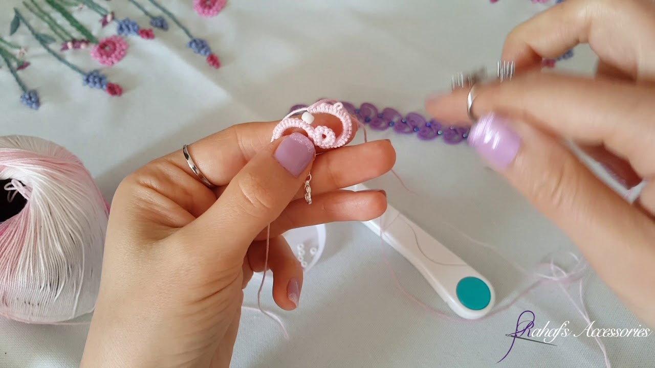 Rahaf's Accessories - Needle Tatting الدرس 11| شغل إبرة | طريقة عمل سوار