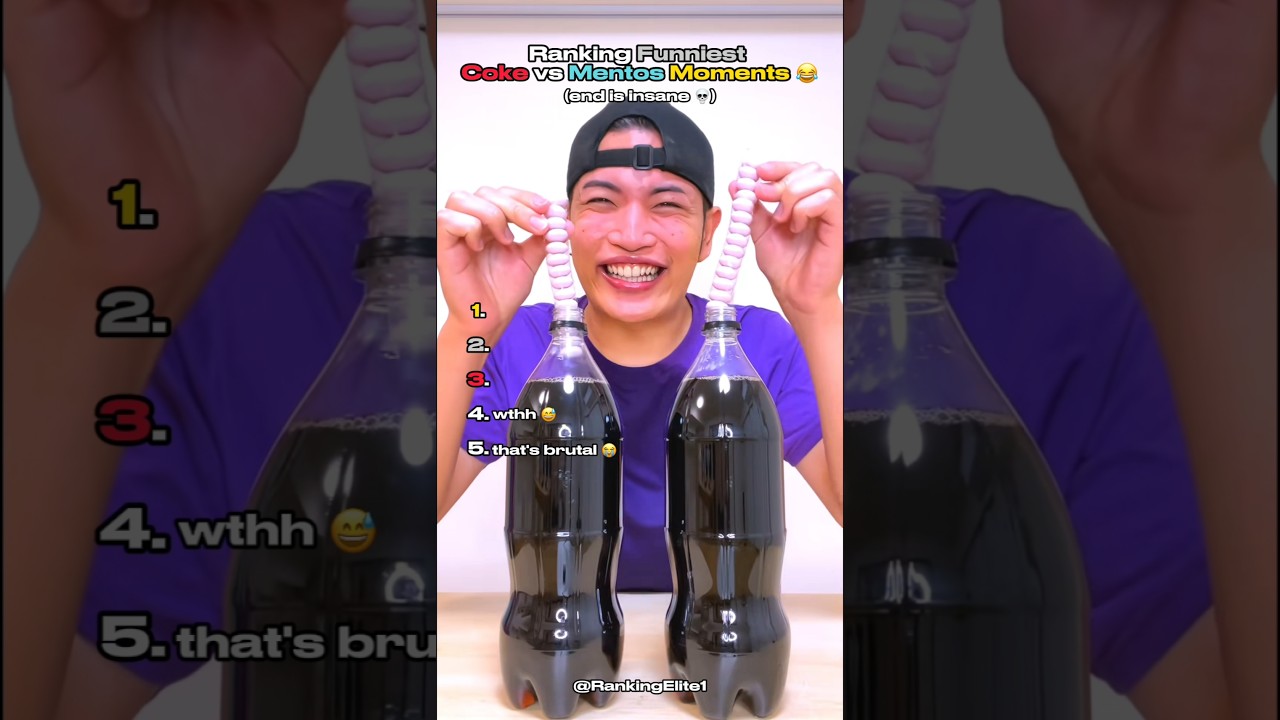Ranking Funniest Coke vs Mentos Moment 🤯 #shorts