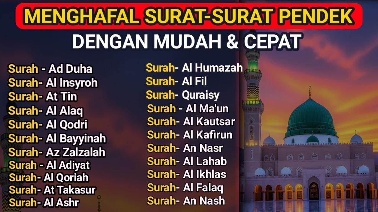 Merdu Banget! Bikin Sholat Lebih Khusyuk Dengan hafalan surat surat pendek  untuk bacaan sholat