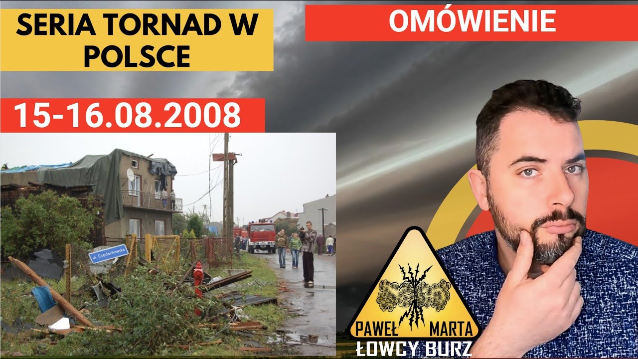 Seria trąb powietrznych nad Polską 15.08.2008 roku. Omówienie Filmy Informacje #tornado