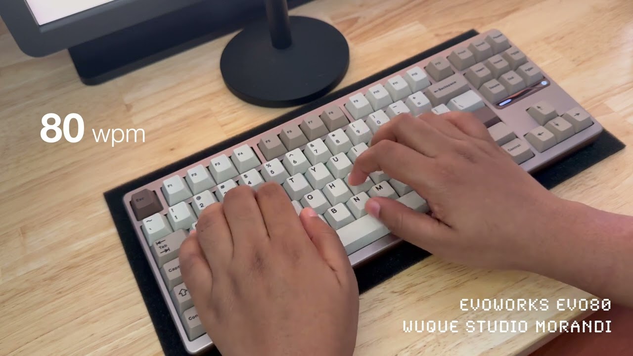 Wuque Studio Morandi | Evoworks Evo80 High Speed Typing Sound Test (up to 160 wpm) | No Music