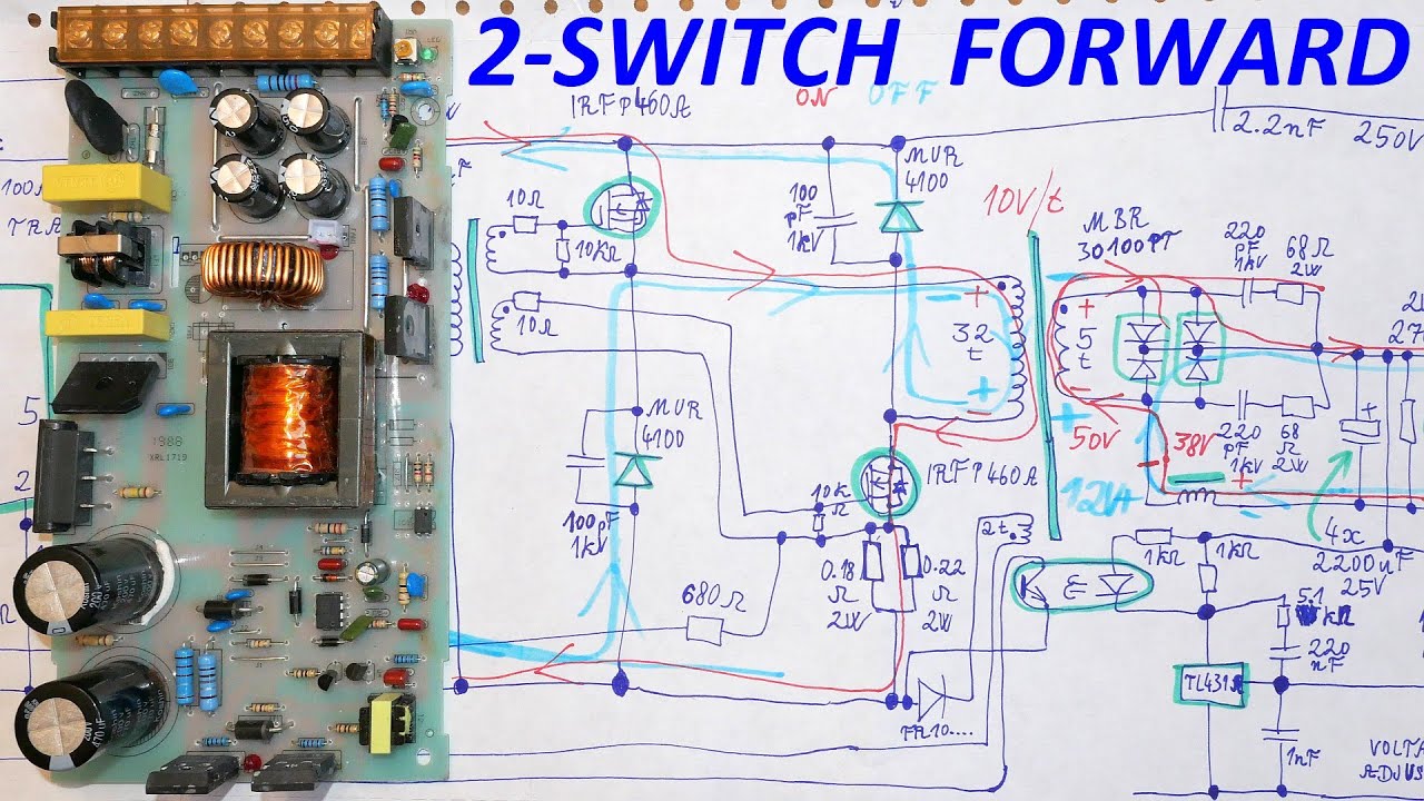 12V 50A 600W power supply - schematic & how does it work