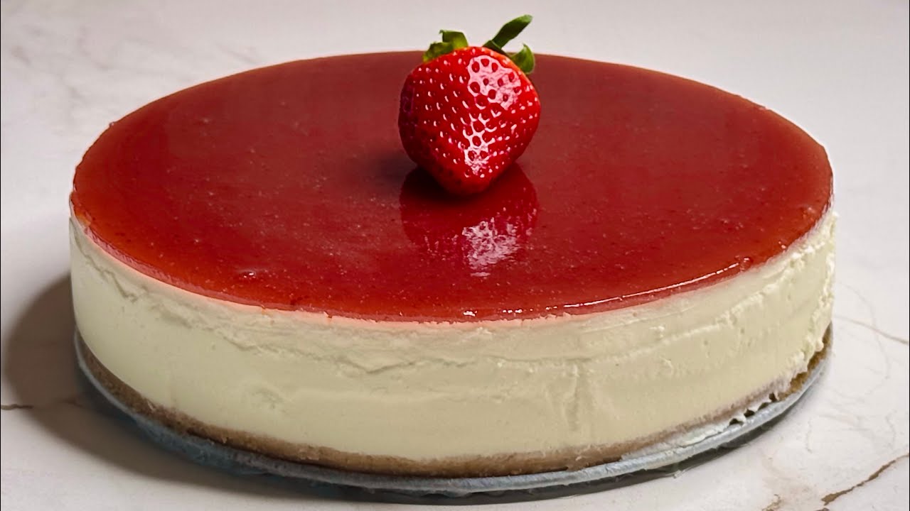 CHEESECAKE DE FRESA SIN HORNO / SUPER FACIL. 