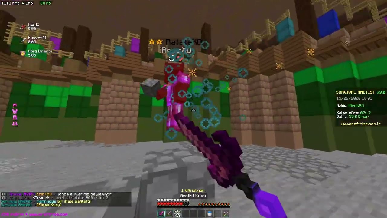 Craftrise Duello - Kral Zehir - Çerezlik / Craftrise Survival Ametist PvP