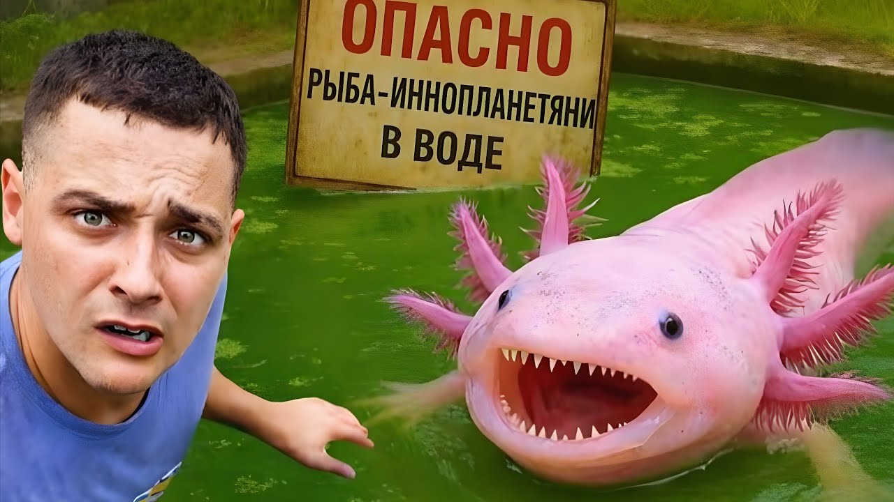 Я нашел аксолотля в заброшенном пруду.