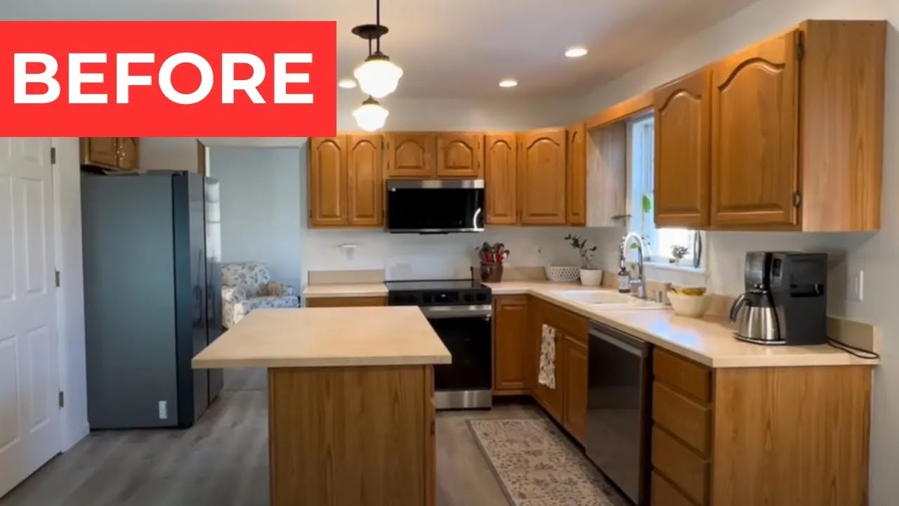 People with dated cabinets are FLIPPING over this genius kitchen makeover idea!