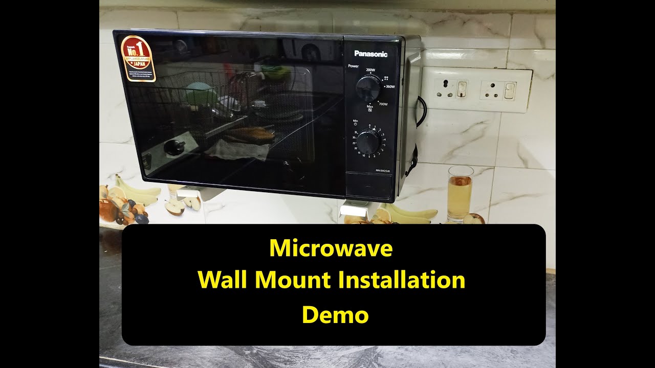 Microwave Oven Wall Mount Installation in Kitchen | Microwave Stand | Kitchen Organization