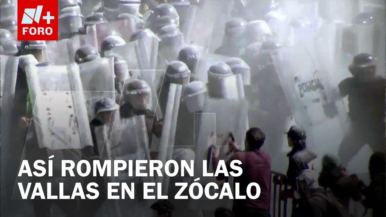 Personas derriban vallas frente a Palacio Nacional y se enfrentan con policías - Las Noticias