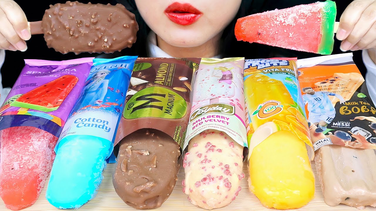 ASMR RAINBOW CHOCOLATE ICE CREAM - CAMPINA FROZEN, MAGNUM, AICE SEMANGKA, AICE MILK TEA BOBA, JOYDAY