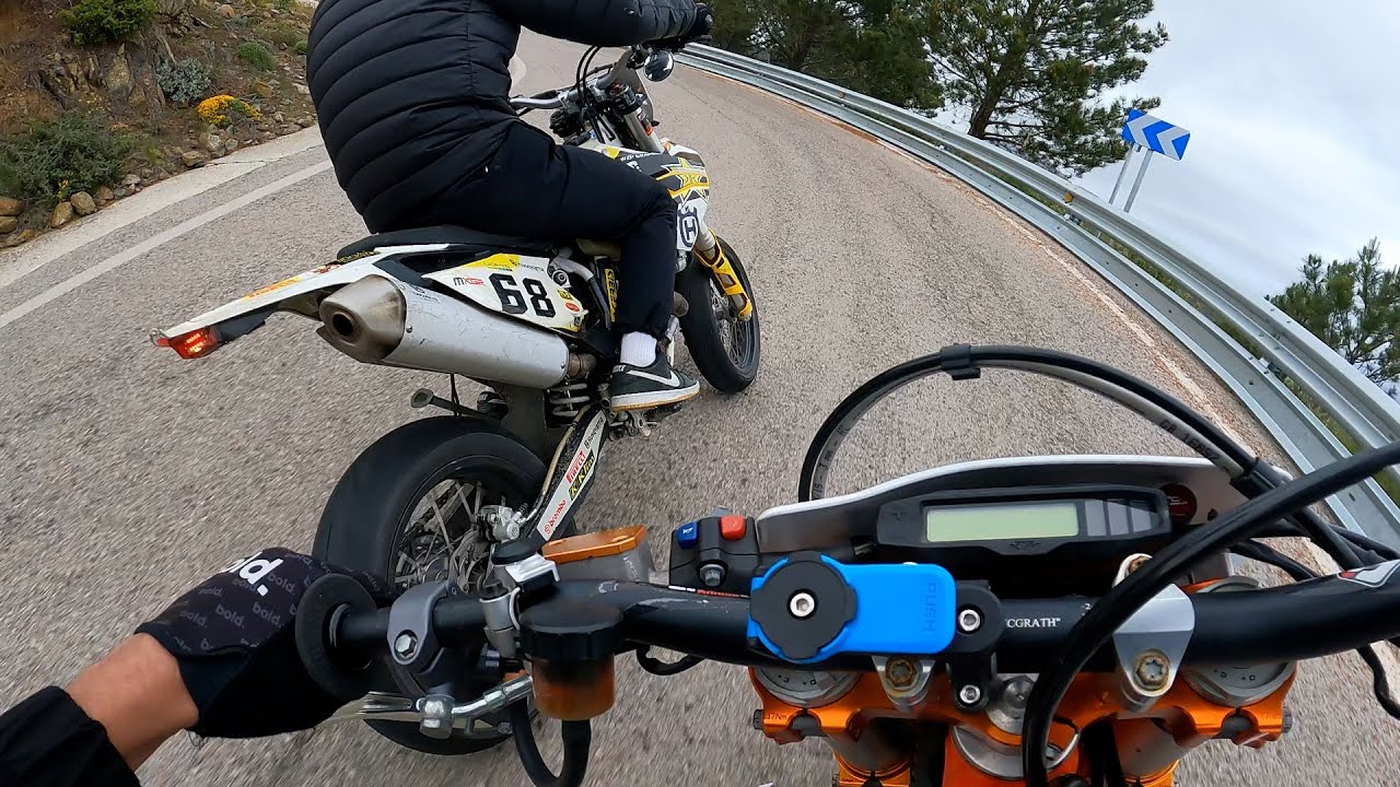 Ruta en Supermotard hasta la Cima de la Montaña 🏔️ | KTM 300TPI VS Husqvarna 450