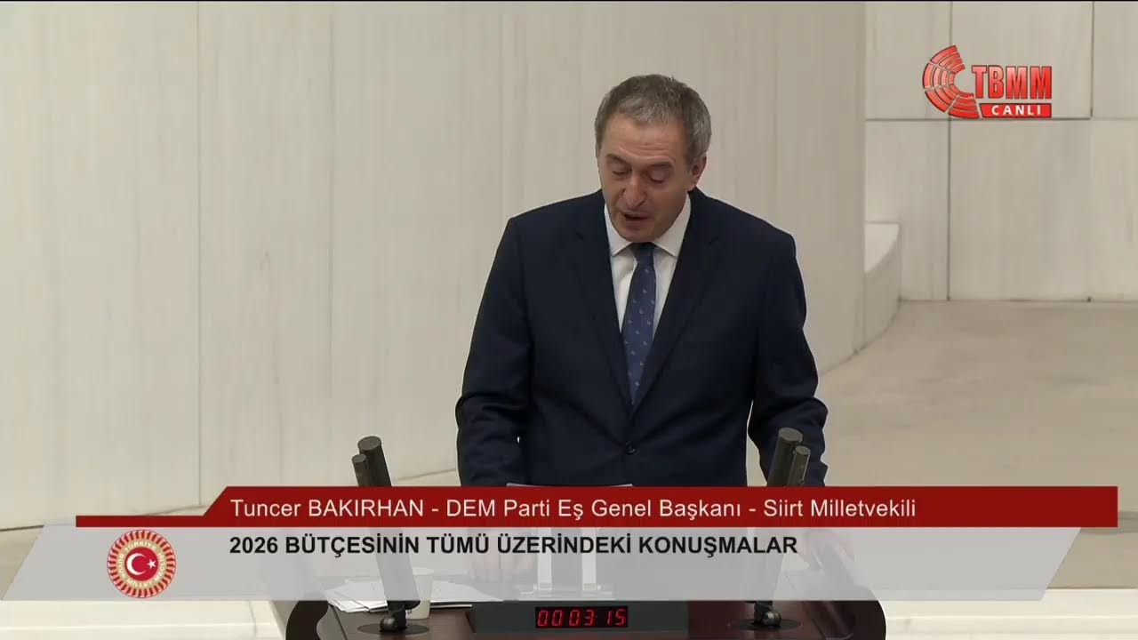 Eş Genel Başkanımız Tuncer Bakırhan 2026 Bütçe görüşmeleri açılışında konuşuyor