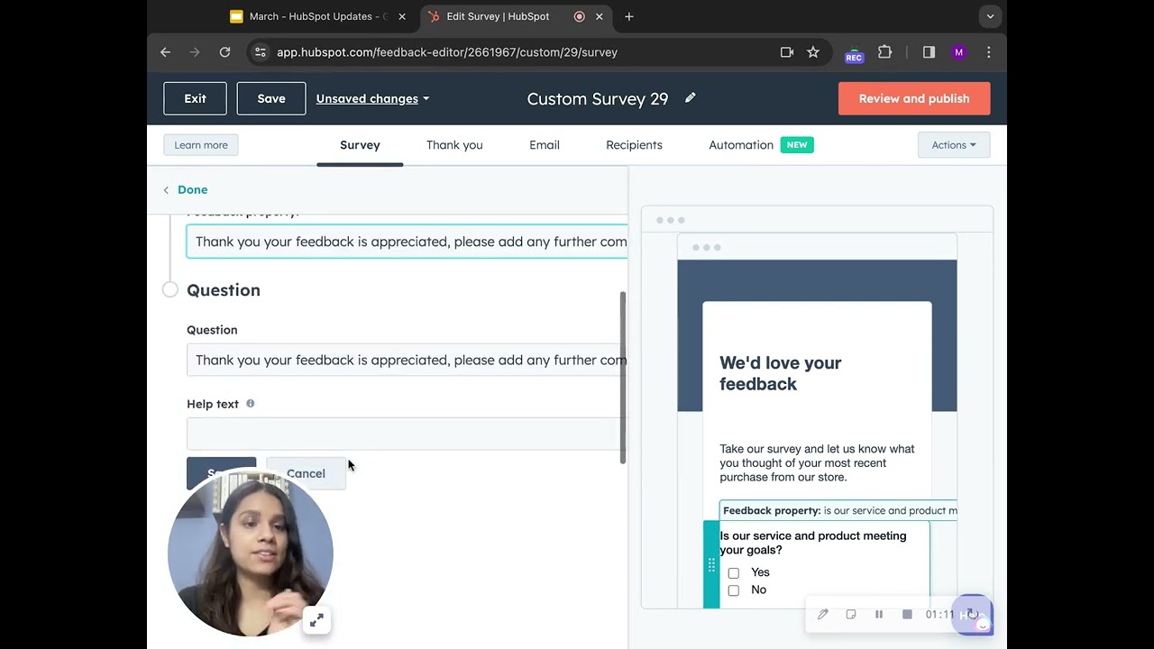 HubSpot Feature Update: Dependent Fields in Custom Surveys
