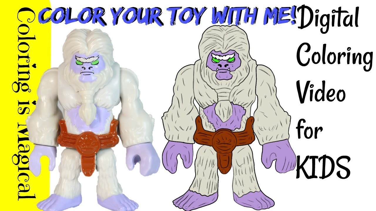 Yeti Imaginext Toy Figure Coloring Page Video Snowman bigfoot sasquatch family channel draw 雪人