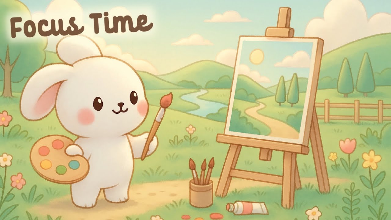 Focus Time Lofi 🎨 4 Hour Happy Lofi Song 🐇 Cute Lofi 🎹 cute & relaxing music 🌲 [Lofi Hip Hop]