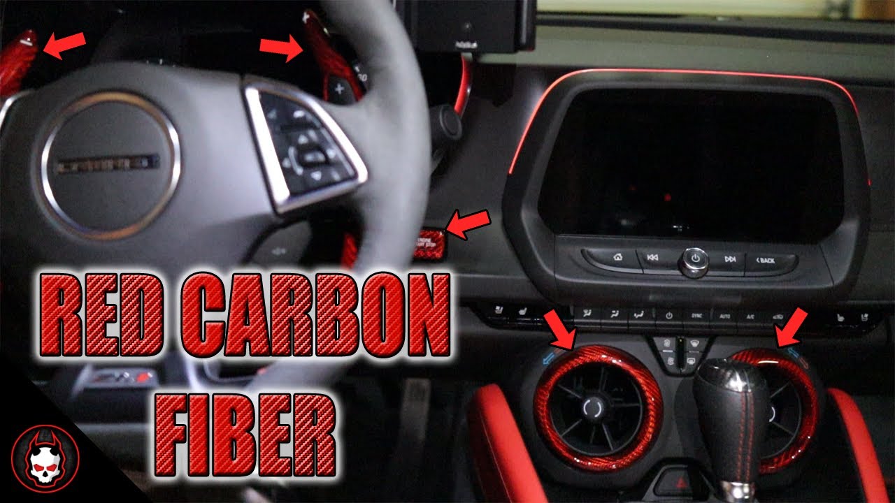 Косметические изменения интерьера из красного углеродного волокна | Camaro 6-го поколения | Camar...