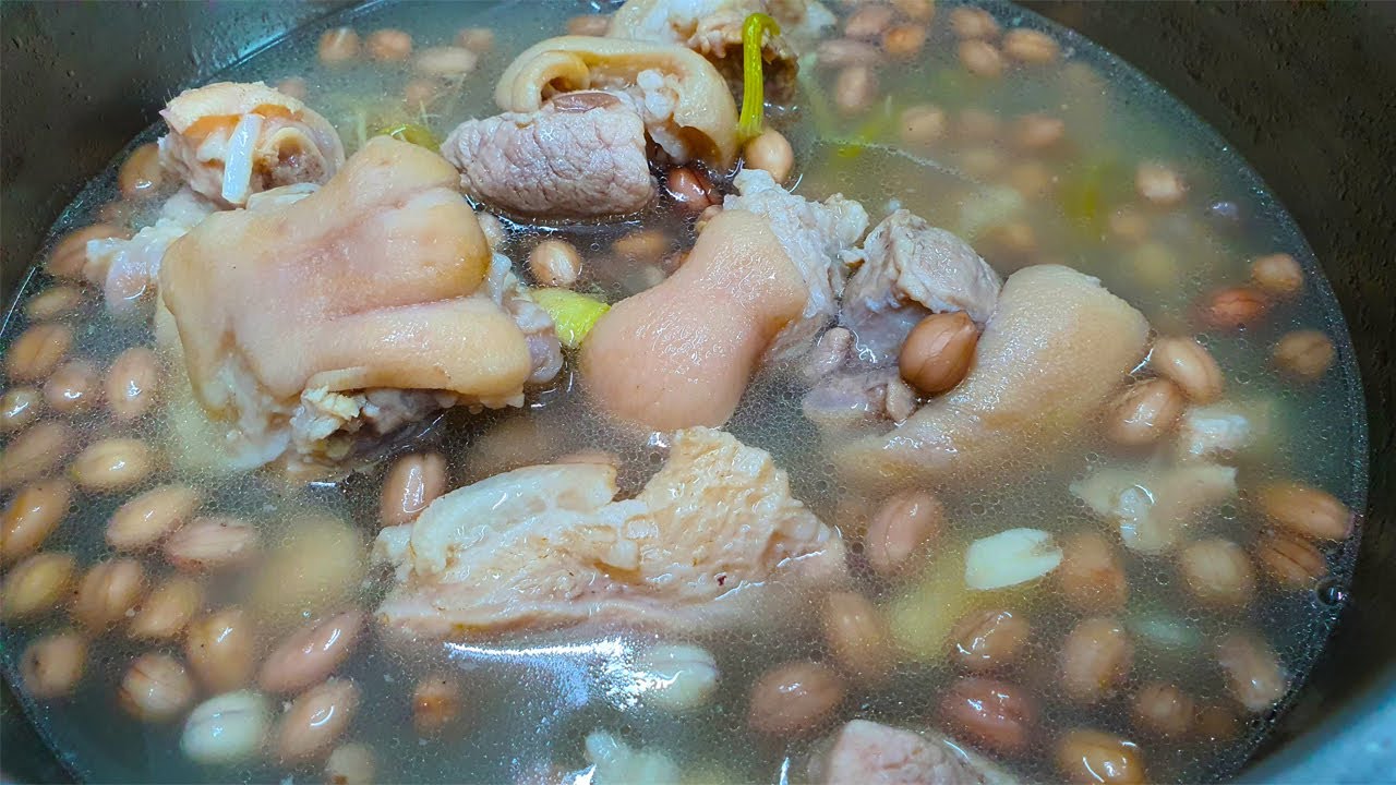 ขาหมูต้มถั่วคุด เทคนิการต้มถั่วลิสงให้นิ่ม อร่อย แบบไม่ต้องแช่ถั่ว