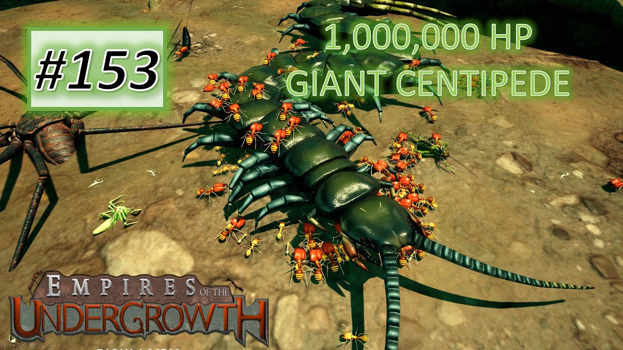 Empires of the Undergrowth #153: Fight 1,000,000 HP GIANT Centipede With Big Headed Ant