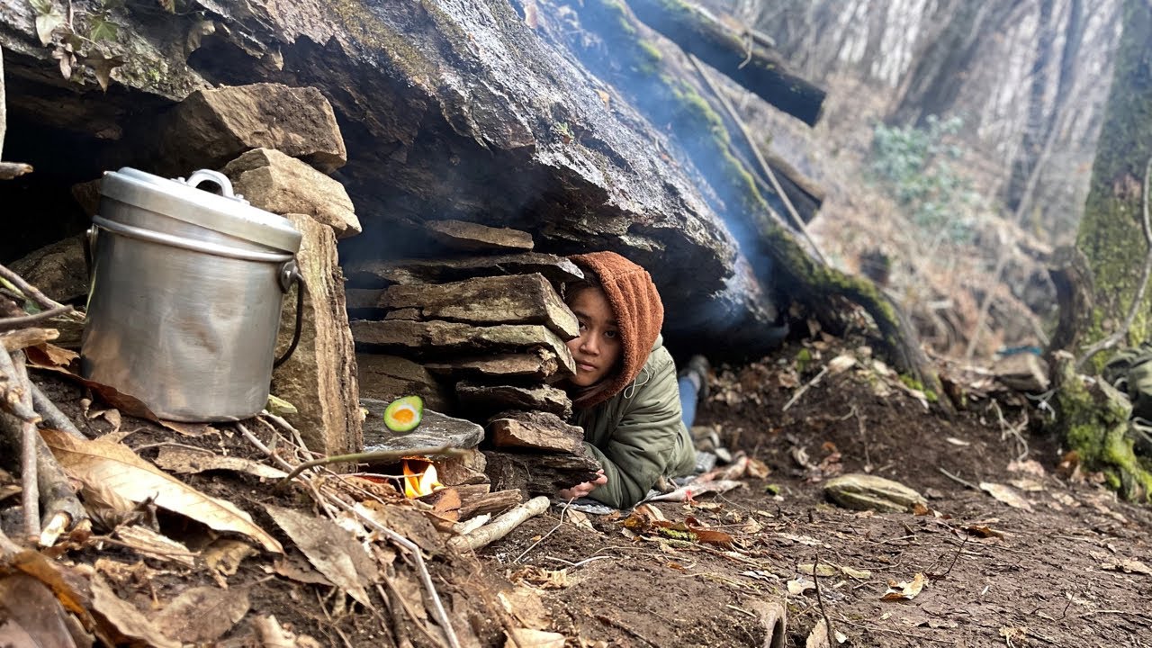 Primitive Skills: 4 UNDERGROUND Dugout Shelters start to finish | BUSHCRAFT Nature Documentary ASMR