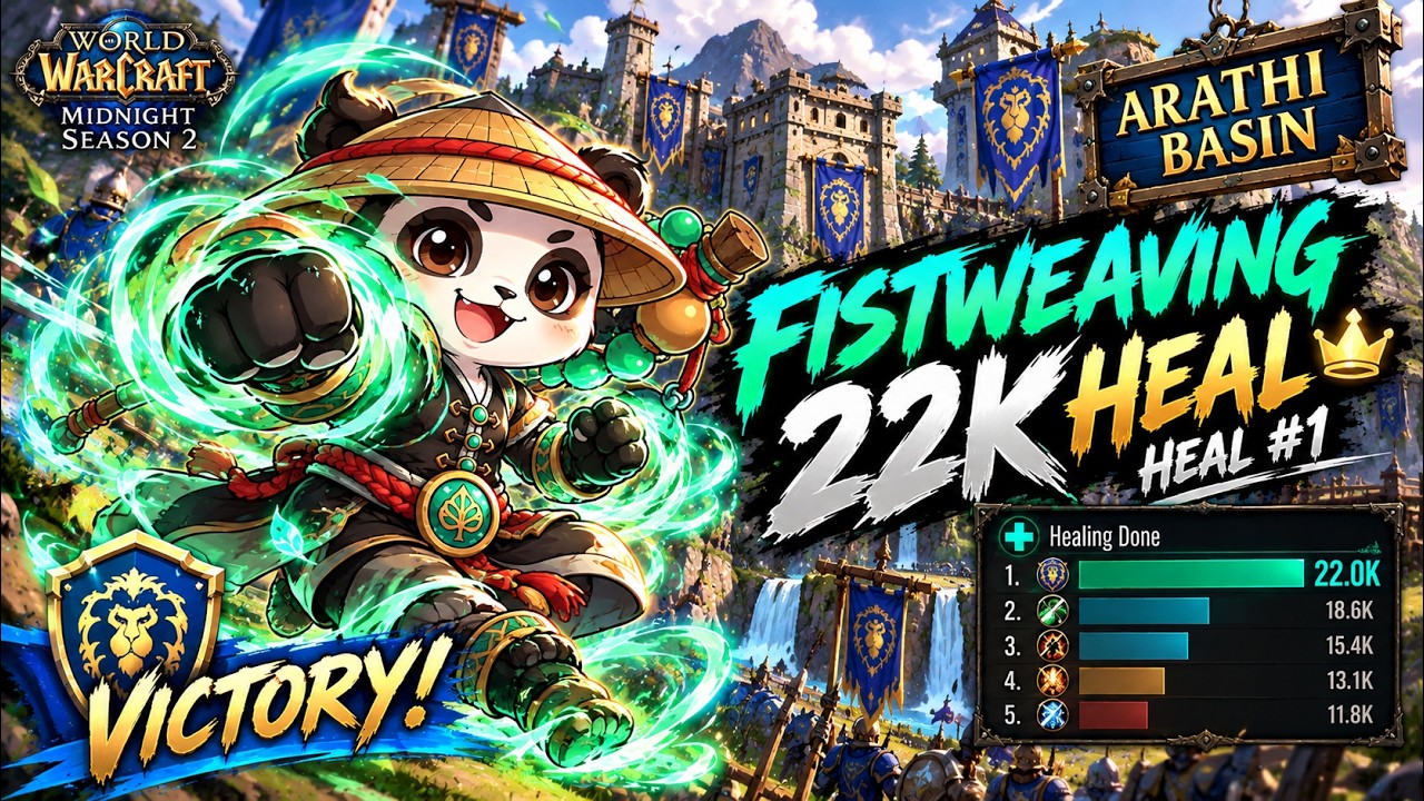 FISTWEAVING MONK 🐼🥊 | 22K HEALING & TOP HEALER | WoW Midnight PvP