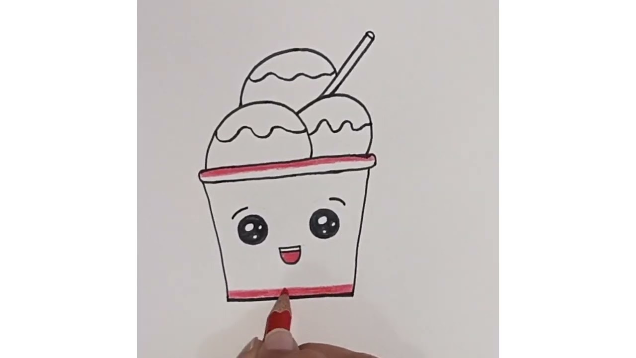 Easy Drawing || How to Draw || Cute ice  cream 🧁|| Step by step || S. B. Art 