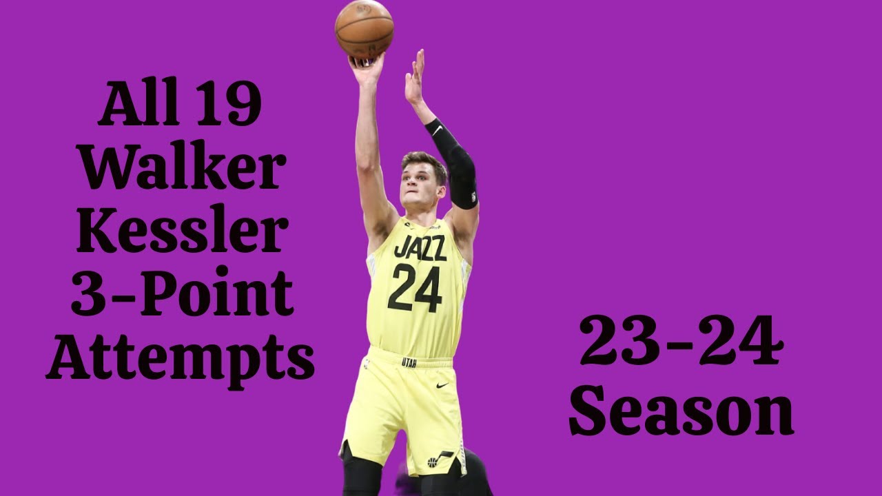 All 19 Walker Kessler 3 Point Attempts | Utah Jazz 23-24