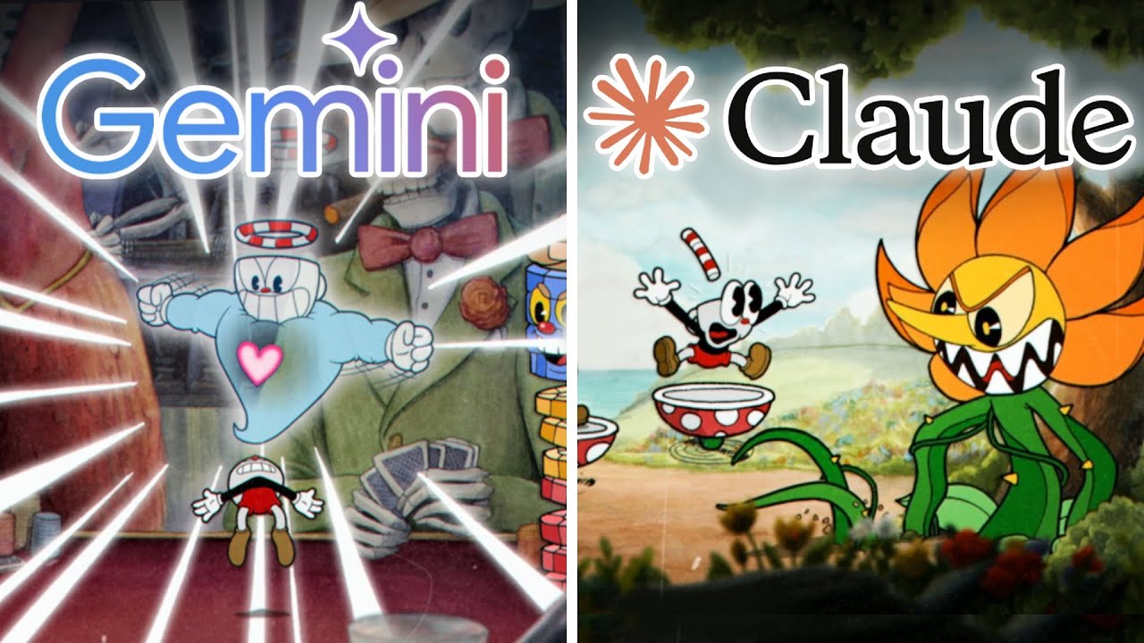 Claude vs Gemini Criando CUPHEAD do ZERO! (ficou SINISTRO)
