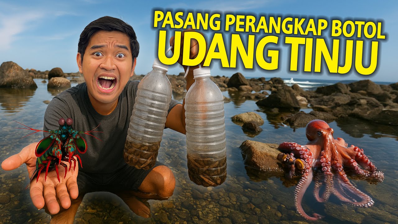 PASANG PERANGKAP BOTOL DIY DI PANTAI SURUT MALAH DAPET UDANG TINJU! GAK NYANGKA BISA DAPET INI!