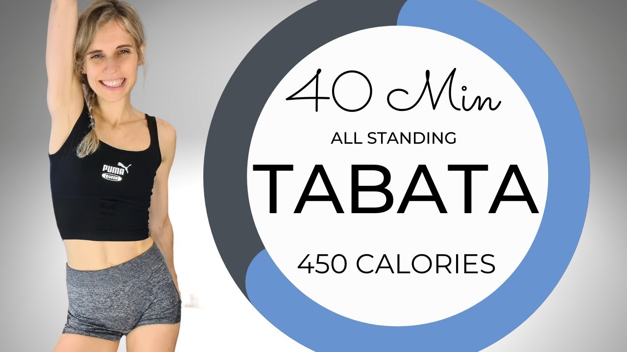 BURN 450 CALORIES - 40 MINUTE ALL STANDING HIIT TABATA CARDIO WORKOUT - NO REPEAT - NO EQUIPMENT